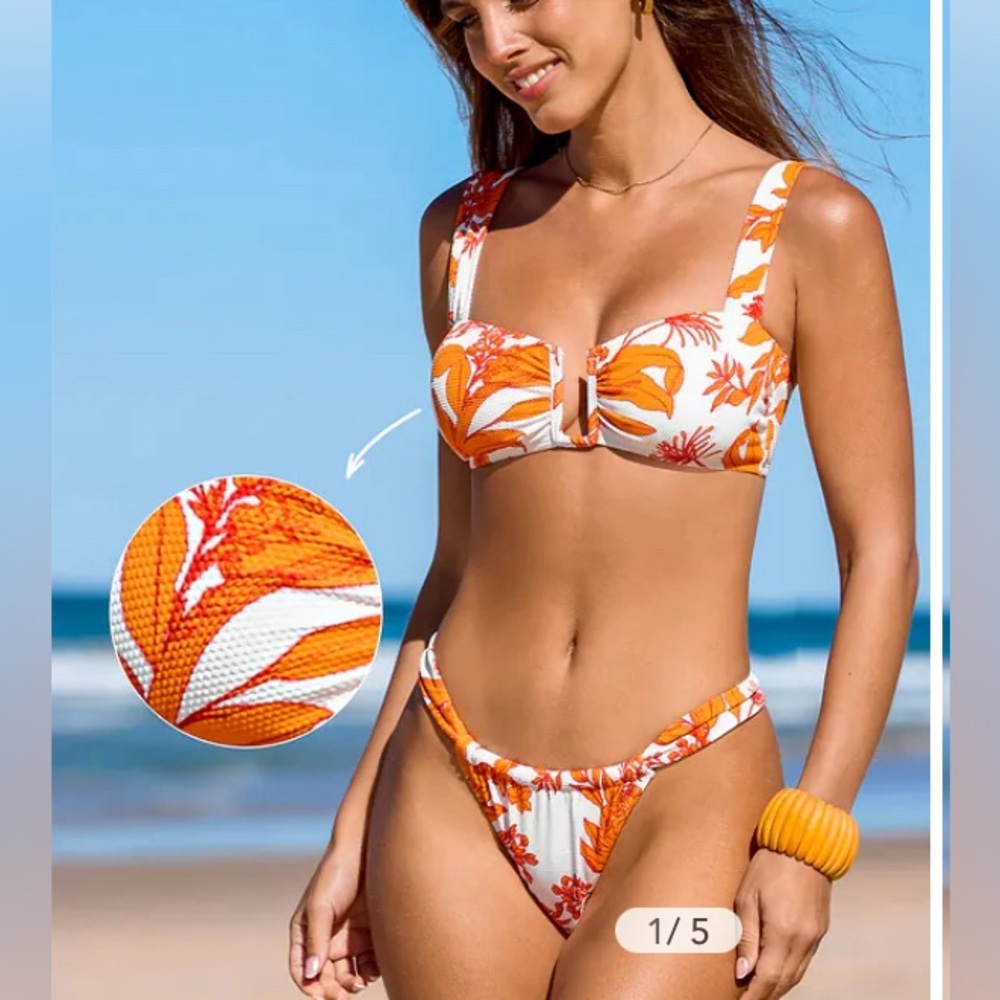 Floral Print U-Wire Bikini Top & Extra Cheeky Bottoms Set
NWT